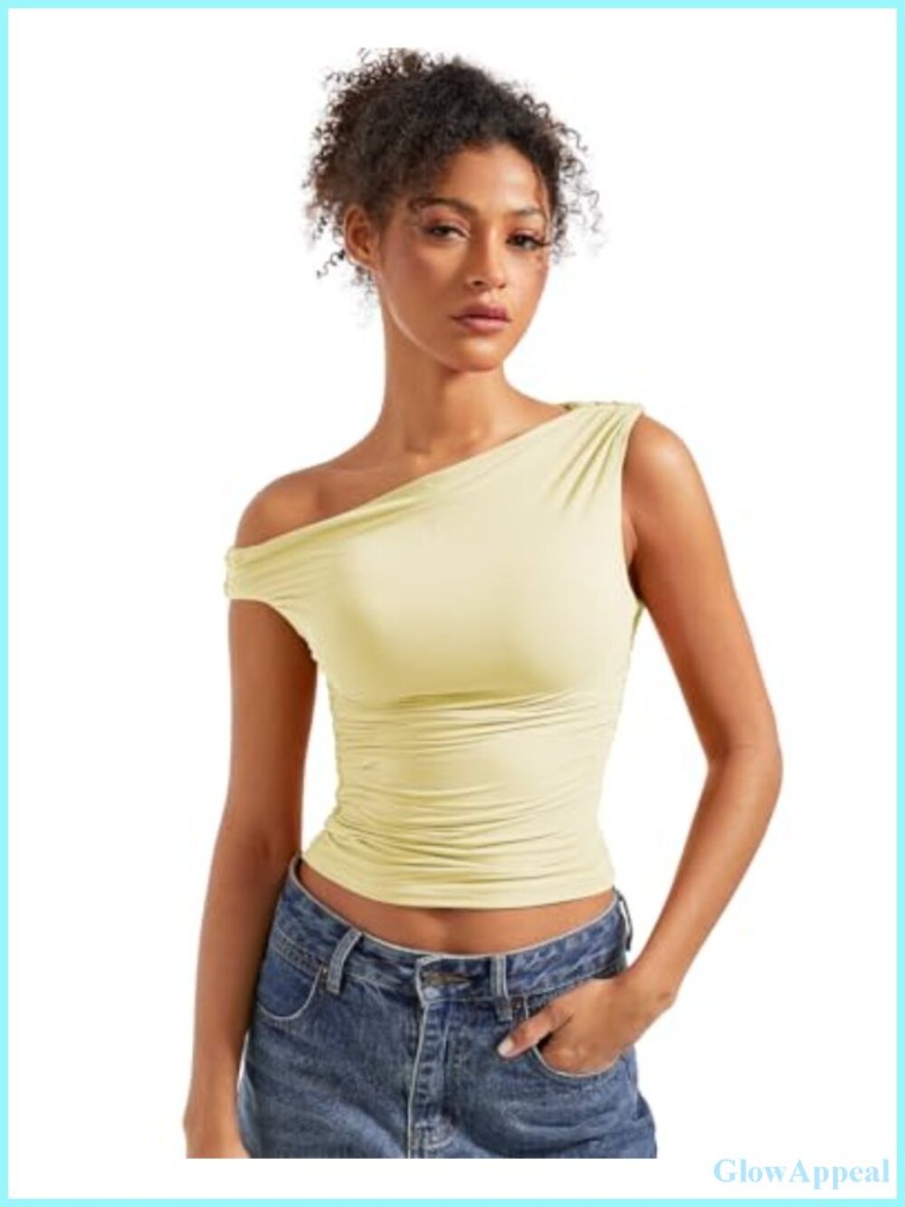 Off Shoulder Fitted Sleeveless Crop Top Buttery Soft Stretch Y2K Going Out